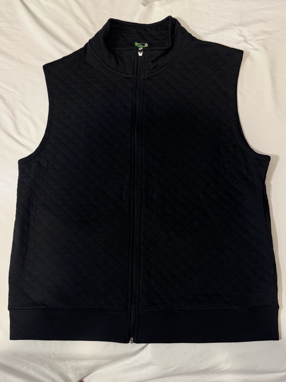 Tommy John Black Quilted Zip-Front Vest